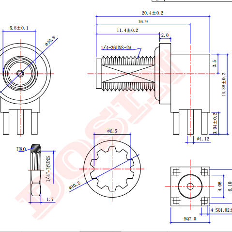 DOSINCONN/东莞德索五金 同轴连接器（RF） - 端接器 DOSIN-806-0407